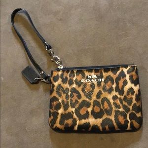 Leopard print coach wristlet